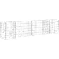 vidaXL Jardinière à gabion en H Fil d'acier 260x40x60 cm145659