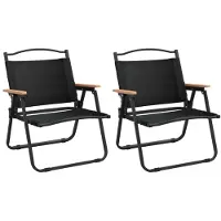 vidaXL Campingstoelen, 2 stuks, zwart, 54x43x59 cm, gemaakt van Oxford-stof