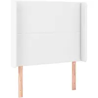 vidaXL Hoofdbord met randen 83x16x118/128 cm kunstleer wit