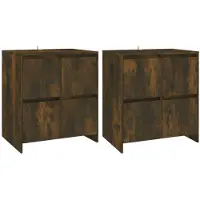 vidaXL Dressoirs 2 st 70x41x75 cm bewerkt hout gerookt eikenkleurig