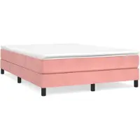 vidaXL Boxspring bed fluweel roze 140x190 cm