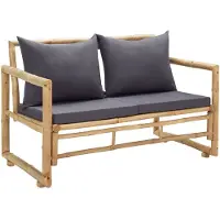vidaXL Tuinbank met kussens 115 cm bamboe