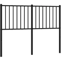 vidaXL Vervangend hoofdbord metaal zwart 120 cm