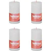 Bolsius Stompkaarsen Shine 4 st rustiek 130x68 mm wolkenwit