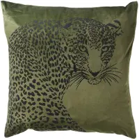 Dutch decor - SIMBA - Sierkussen met dierenprint 45x45 cm Chive - groen