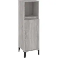 vidaXL Badkamerkast 30x30x100 cm bewerkt hout grijs sonoma eikenkleur