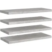 vidaXL Wandschappen zwevend 4 st 80x23,5x3,8 cm MDF betongrijs