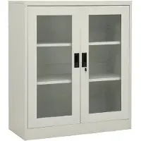 vidaXL Kantoorkast 90x40x105 cm staal lichtgrijs
