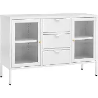 vidaXL Dressoir 105x35x70 cm staal en gehard glas wit