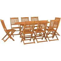 vidaXL 9-delige Tuinset 180x90x75 cm massief acaciahout