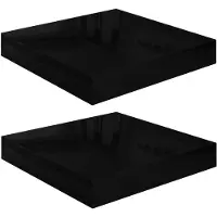 vidaXL Wandschappen zwevend 2 st 23x23,5x3,8 cm MDF hoogglans zwart