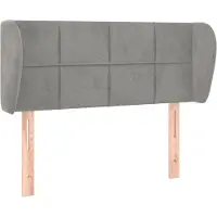 vidaXL Hoofdbord met randen 93x23x78/88 cm fluweel lichtgrijs