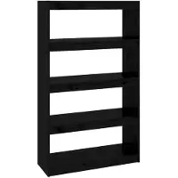 vidaXL Boekenkast/kamerscherm 80x30x135,5 cm massief grenenhout zwart