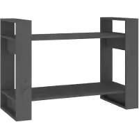 vidaXL Boekenkast/kamerscherm 80x35x56,5 cm massief grenenhout grijs
