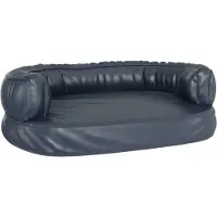 vidaXL Hondenmand ergonomisch schuim 75x53 cm kunstleer donkerblauw