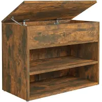 vidaXL Schoenenbank 60x30x45 cm bewerkt hout gerookt eikenkleurig
