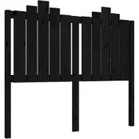 vidaXL Hoofdbord 126x6x110 cm massief grenenhout zwart