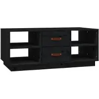 vidaXL Salontafel zwart, 100x50x41 cm, massief grenenhout