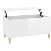 vidaXL Salontafel 90x44,5x45 cm bewerkt hout hoogglans wit