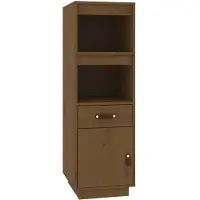 vidaXL Hoge kast 34x40x108,5 cm massief grenenhout honingbruin