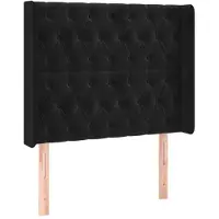vidaXL Hoofdbord met randen 93x16x118/128 cm fluweel zwart