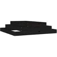 vidaXL Plantenbak 110x110x27 cm massief grenenhout zwart
