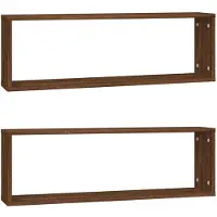vidaXL Wandschappen kubus 2 st 80x15x26,5 cm bewerkt hout bruineiken