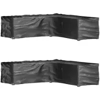 vidaXL Tuinmeubelhoezen L-vormig 2 st 16 oogjes 285x285x70 cm