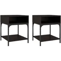 vidaXL Nachtkastjes 2 st 40x41x50 cm bewerkt hout zwart
