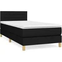 vidaXL Boxspring met matras stof zwart 80x200 cm