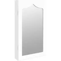 vidaXL Sieradenkast met spiegel wandgemonteerd 37,5x10x67 cm wit
