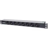 Intellinet 714037 19 inch Stekkerdoos voor patchkast 1.5 HE Geaarde contactdoos Zwart