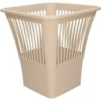 Forte Plastics Plasticforte Afvalbak/vuilnisbak/kantoor prullenbak - plastic - beige - 30 cm - Prullenmanden
