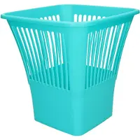Forte Plastics Plasticforte Afvalbak/vuilnisbak/kantoor prullenbak - plastic - blauw - 30 cm - Prullenmanden