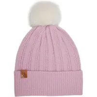 Stone Valley Merino wollen Muts in Roze met Pompon