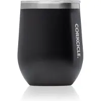 Corkcicle Stemless Cup 335ml-Mat Zwart-Thermosbeker voor Wijn/Koffie- RVS- 3 laags geïsoleerd- thermosfles- drinkglas- reisbeker