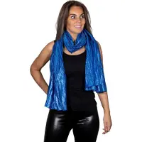 CHIAMAX Disco sjaal - Glinsterende - kreukelsjaal - party sjaal - Kobalt blauw