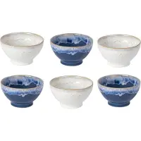 Costa Nova Grespresso kom set van 6 in blauw en wit Made in Portugal met de hand 15 cm