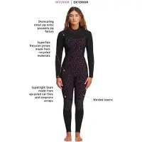 Billabong Synergy 4/3 Mm Dames Neopreen Wetsuit Met Lange Mouwen En Rugrits