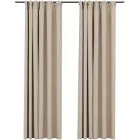 vidaXL Gordijnen linnen-look verduisterend haken 2 st 140x245 cm beige