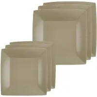 SANTEX Feestbordjes set - 40x stuks - taupe - 18 cm en 23 cm - Feestbordjes
