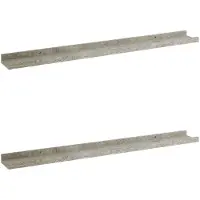 vidaXL Wandschappen 2 st 80x9x3 cm betongrijs