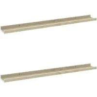 vidaXL Wandschappen 2 st 80x9x3 cm wit en sonoma eikenkleurig
