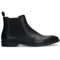 Manfield Zwarte leren chelsea boots | Maat 47