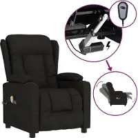 vidaXL Massagestoel elektrisch stof zwart