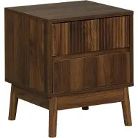 Sweeek Nachtkastje, walnoothout decor, Linear, L 40 x B 39 x H 48cm Donker hout