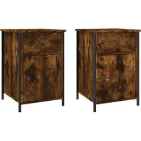 vidaXL Nachtkastjes 2 st 40x42x60 cm bewerkt hout gerookt eikenkleurig