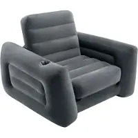 Intex Opblaasbare fauteuil, uittrekbaar, 117x224x66 cm, donkergrijs