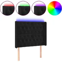 vidaXL Hoofdbord LED 93x16x118/128 cm fluweel zwart