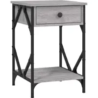 vidaXL Nachtkastje 40x42x60 cm bewerkt hout grijs sonoma eikenkleurig